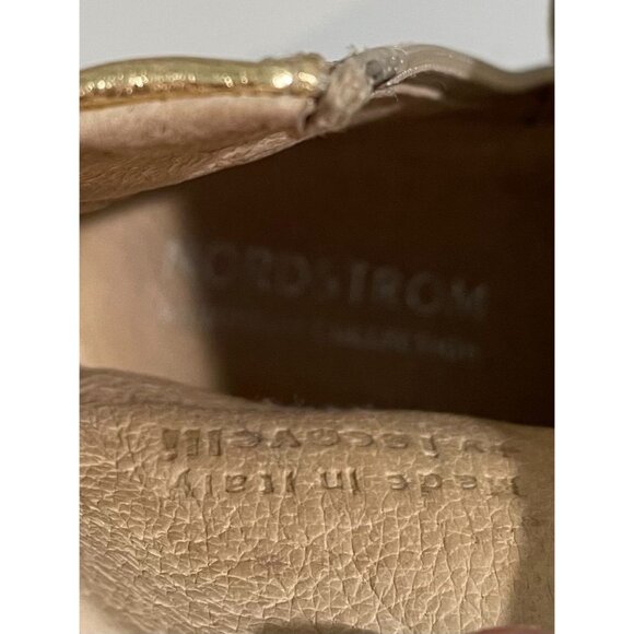 Gold Leather Embroidered Lace-Up Boots Made In Italy By Y. Iacovelli Size 28 Kid - Picture 12 of 13